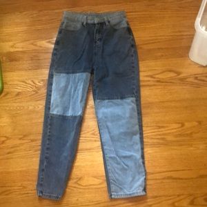 Patchwork, wide leg high waisted size M 28 waist